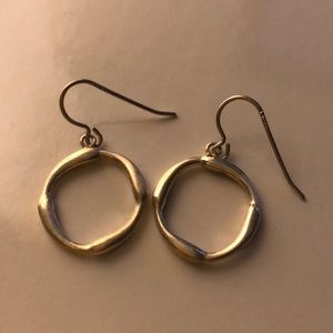 925 Sterling Silver Round Dangle Earrings